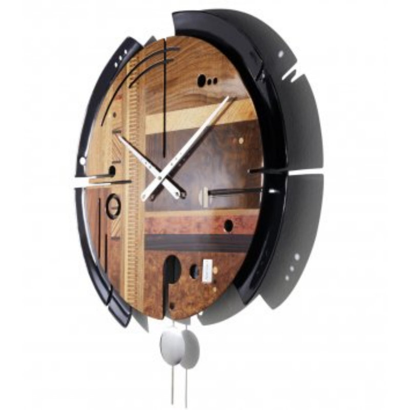 Ismaeil Wood Wall Clock, Brown/Black