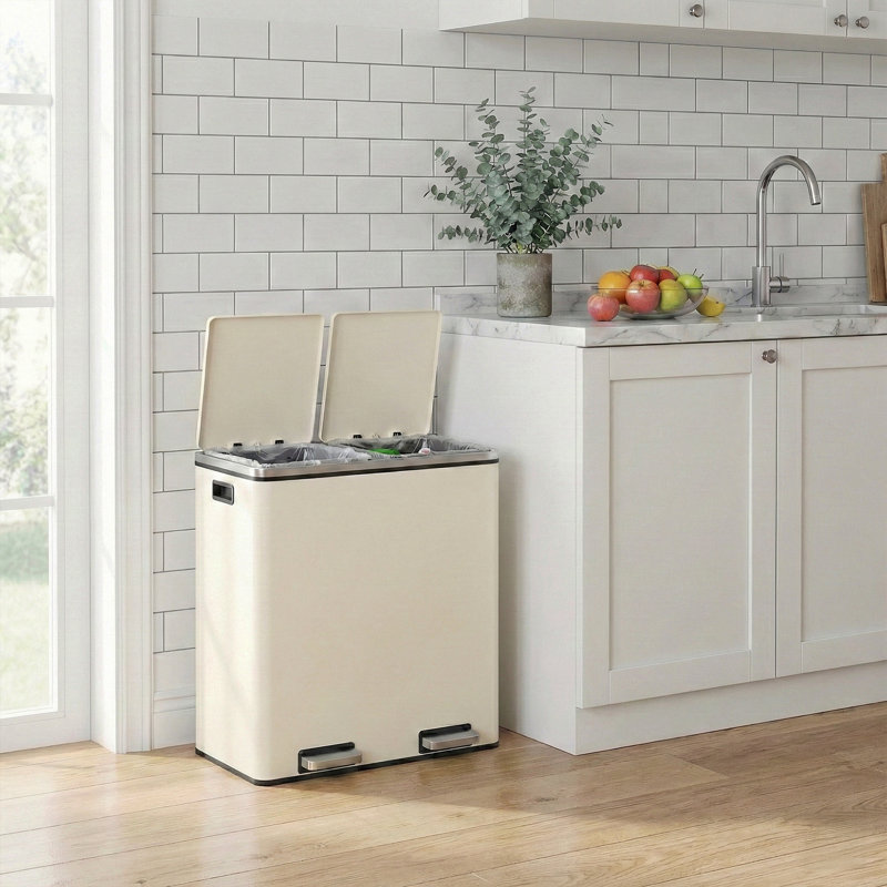 Steel Kitchen Trash Can
