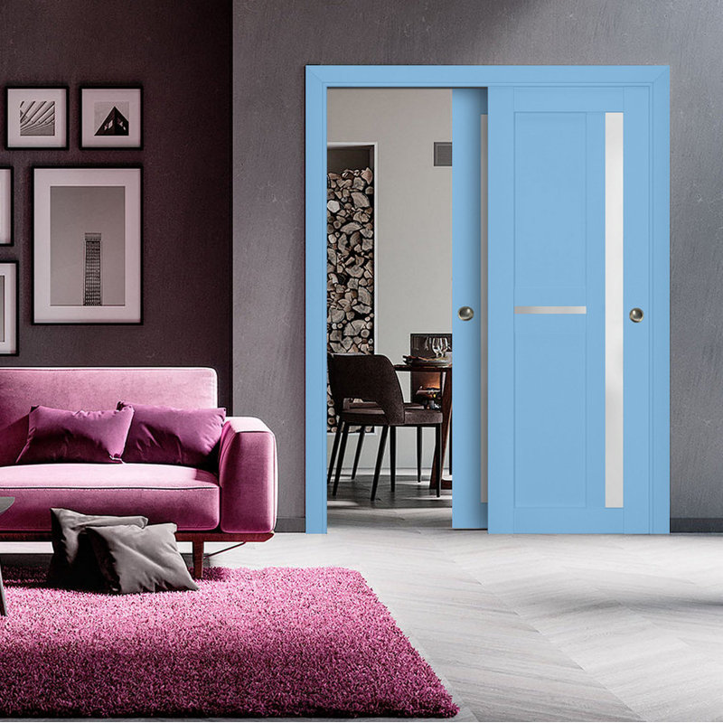 Portes de placard Veregio, 36 po x 84 po, Aigue-marine