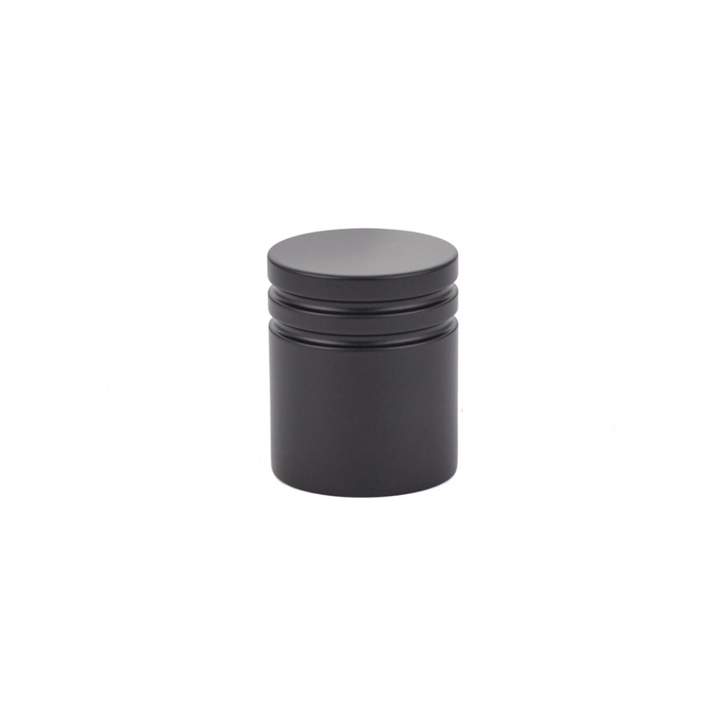 Cylindrical Knob, Flat Black, 1.125" H x 1.125" W x 1.125" D