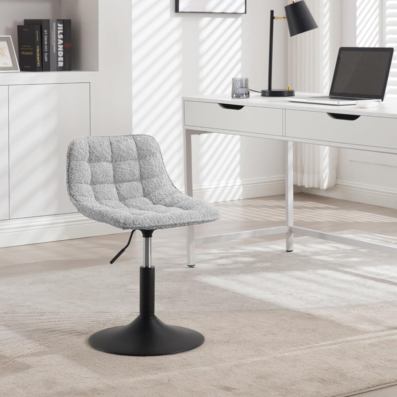 Niyati Swivel Upholstered Adjustable Height Counter Stool, Grey