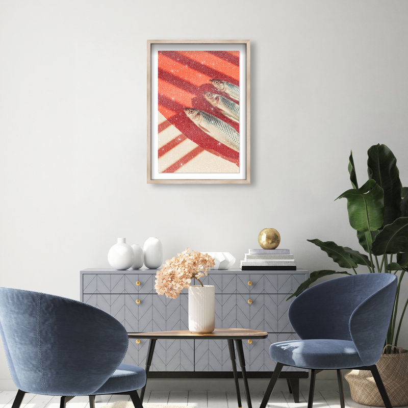 Coast Catch Print by Oliver Gal, 16.5"H x 11.5"W, Natural Oak Shadowbox