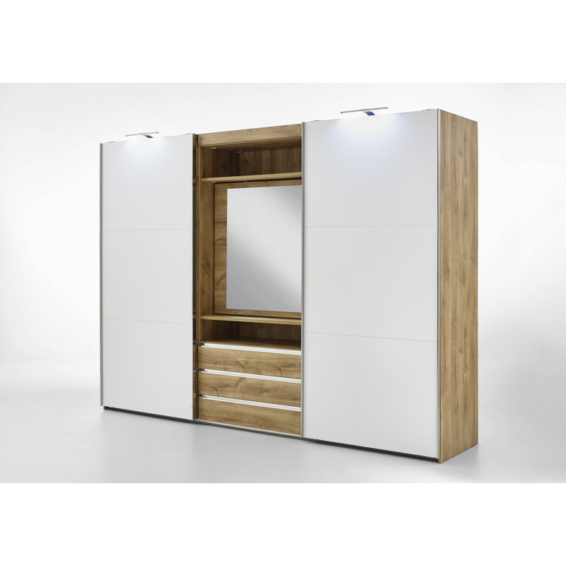 Branchburg 2 Door Manufactured Wood Wardrobe, White/Brown
