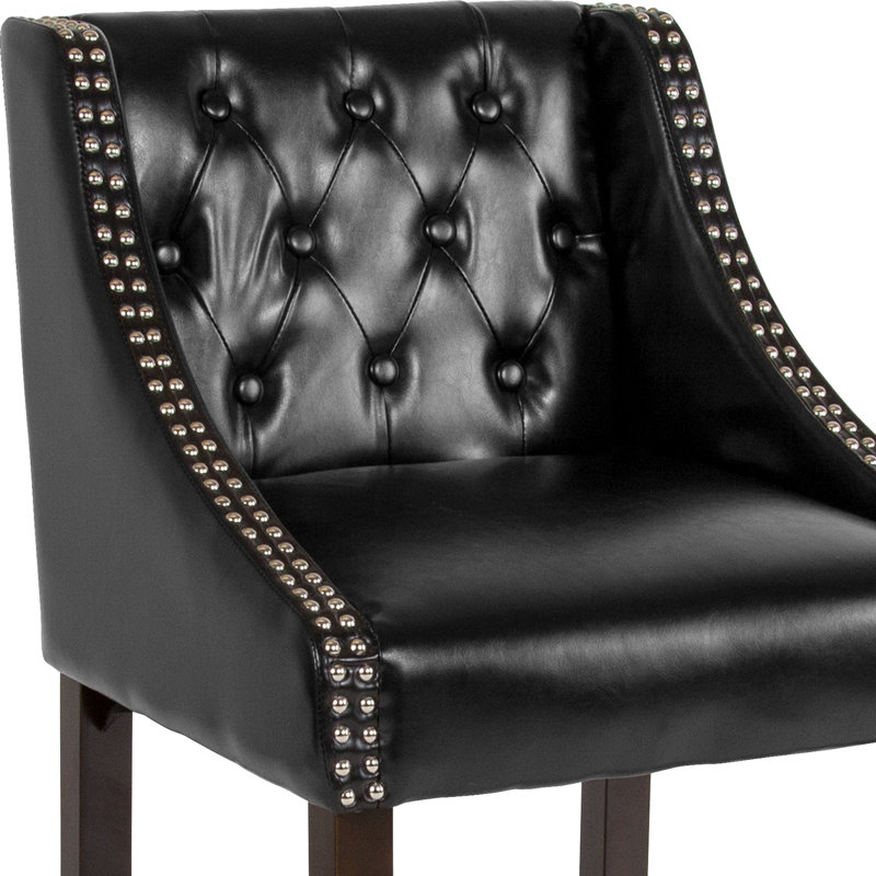 Tabouret de comptoir Teja, Noir, Tabouret de comptoir (assise de 24 po de hauteur)