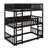 Triple Wood Bunk Bed, With Ladders, Guardrails Detachable Bunk Bed-605990511