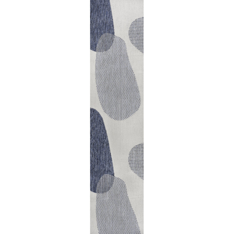 Daniel Modern Geometric Organic Shapes Cream/Navy Indoor/Outdoor Rug, Runner 2' x 7'10"