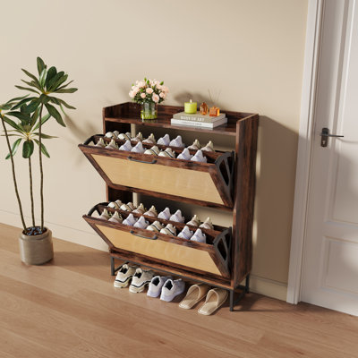 16 Pair Flip Down Shoe Storage