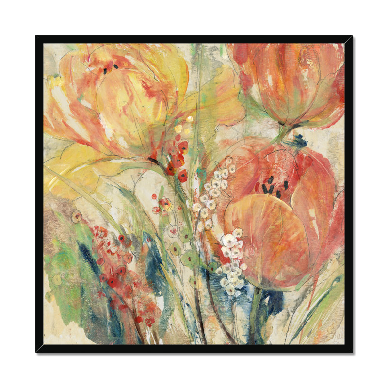 Spring Tulip Array I by Tim OToole - Painting, Black Framed Paper Print, 80cm H x 80cm W