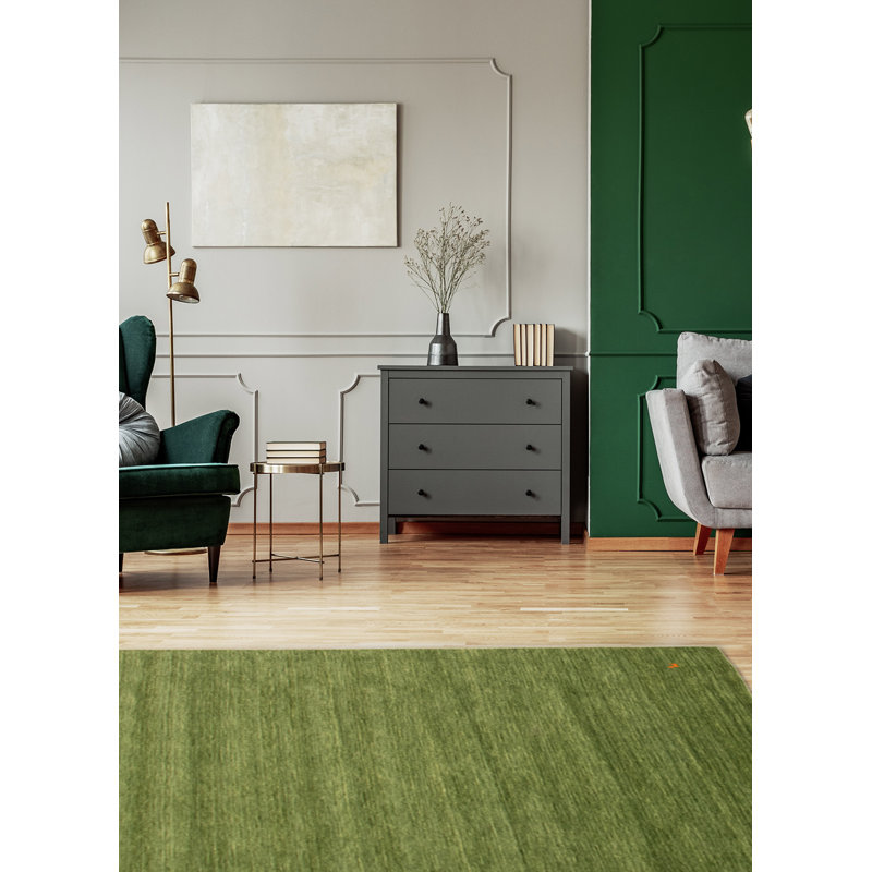 Kashkuli Gabbeh Green Rug 4'9" x 6'6"