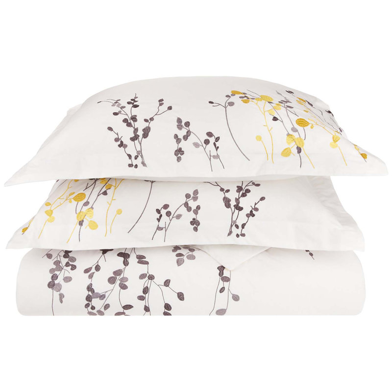  Ensemble de housse de couette 100% coton 3 pièces Avrum, Housse de couette pour très grand lit et 2 très