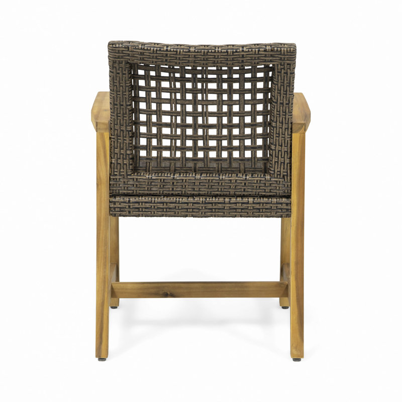 Chaise en bois et osier (ensemble de 2)