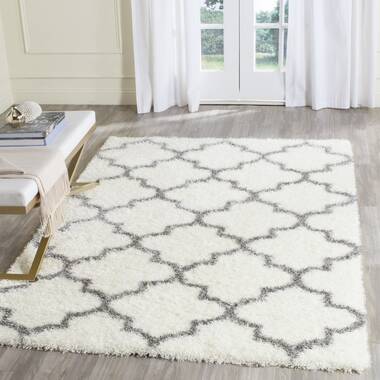 House of Hampton® Alonnah Flatweave Performance Dark Gray/Ivory