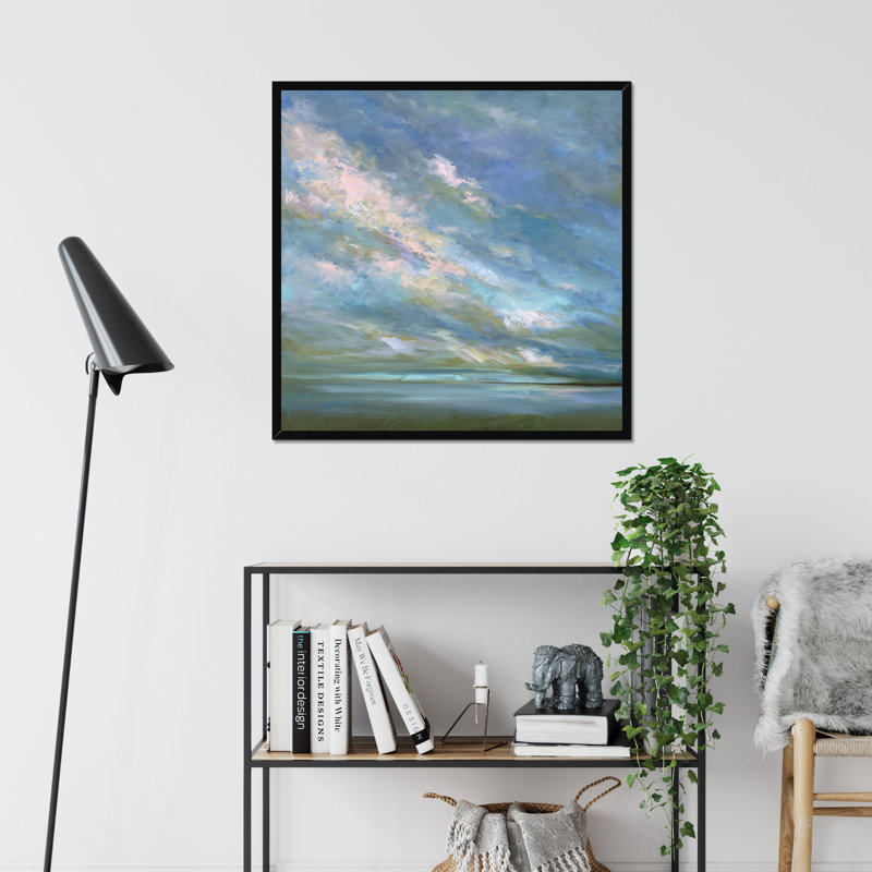 Coastal Sky #3 by Sheila Finch - Painting, Black Framed Paper Print, 80cm H x 80cm W