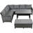 5-Piece Outdoor Patio Rattan Sofa Set, Sectional PE Wicker L-Shaped Garden Furniture Set With 2 Extendable Side Tables, Dining Table And Washable Covers For Backyard, Poolside, Indoor-532453076