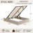Wooden Platform Bed Frame with Lift Up Storage, Full, Rustic Off White-204592588-204592578