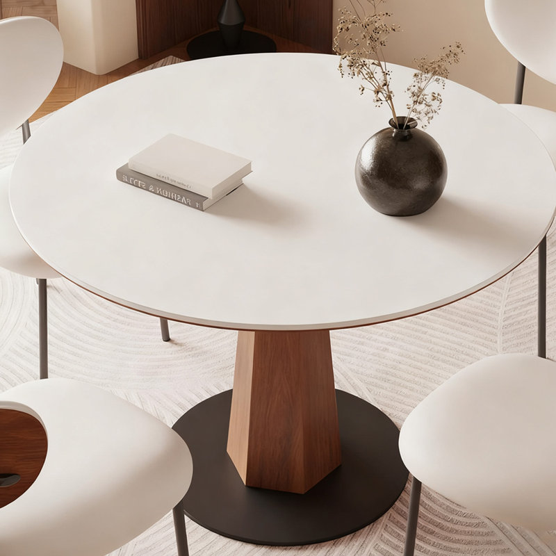 Table de salle à manger blanche, H 29,53 po x L 35,43 po x l 35,43 po