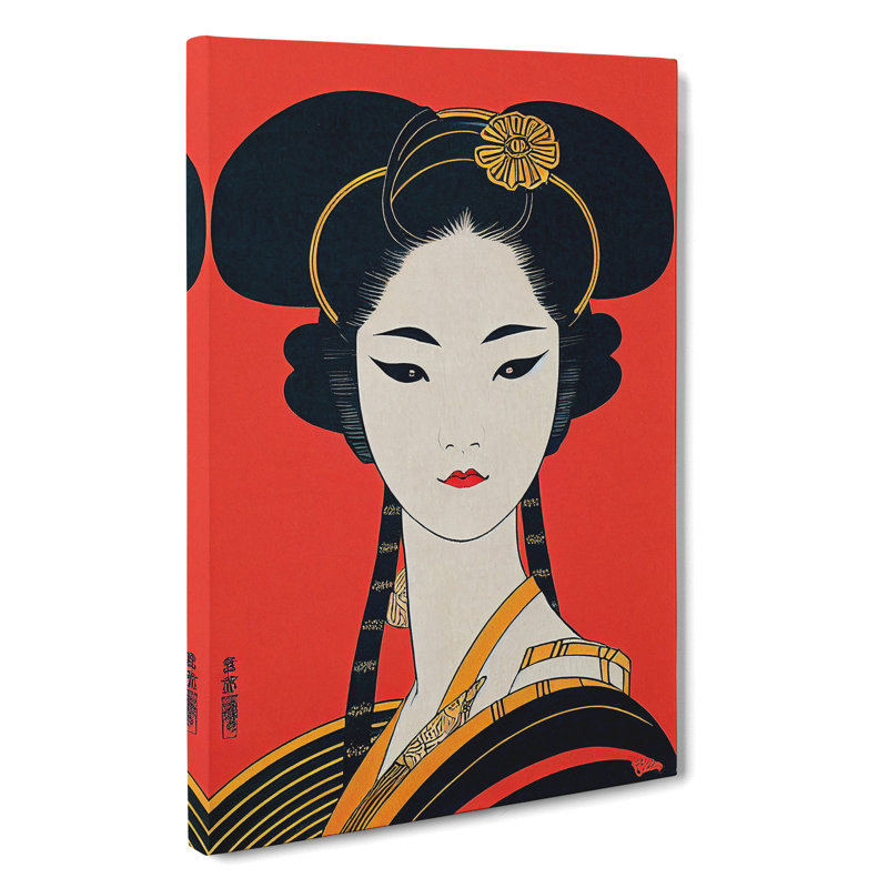 Geisha Portrait No.1 - Wrapped Canvas, 50cm H x 35cm W x 3cm D