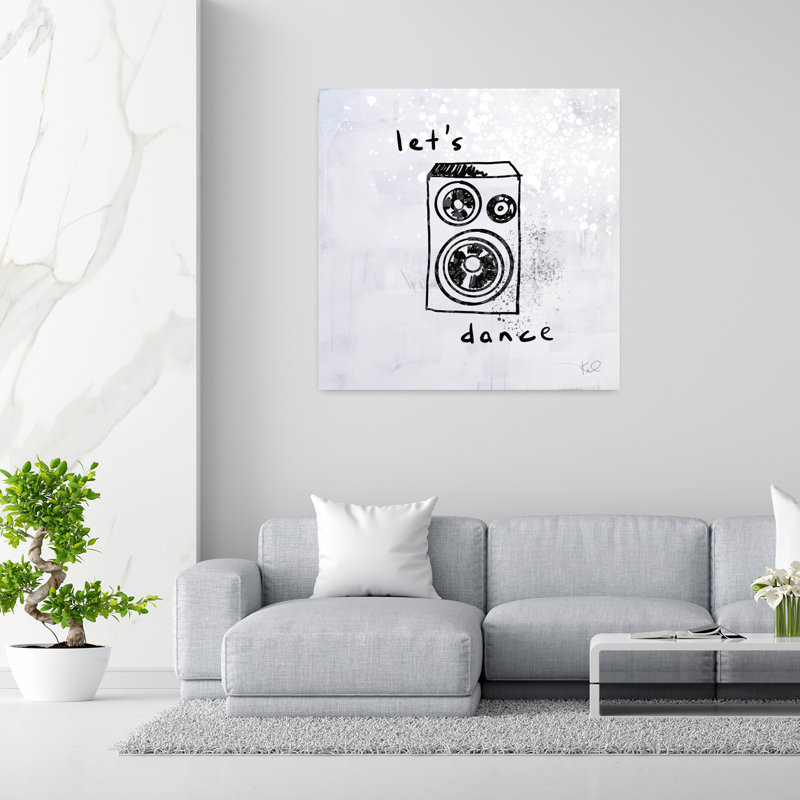 Contemporary Turn It Up Iv avec art noir et gris, H 48 po x l 48 po