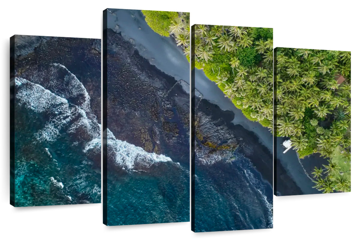 Leinwandbild Panorama Black Sand