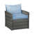 Structure grise / coussin bleu clair est en rupture de stock