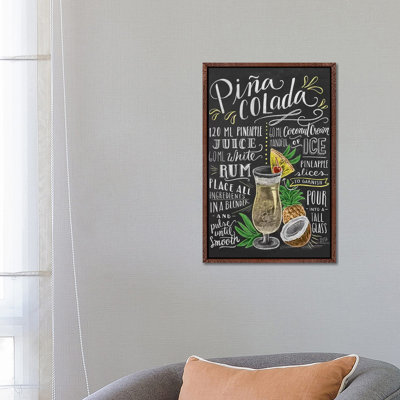 Pina Colada Recipe - Print on Canvas
