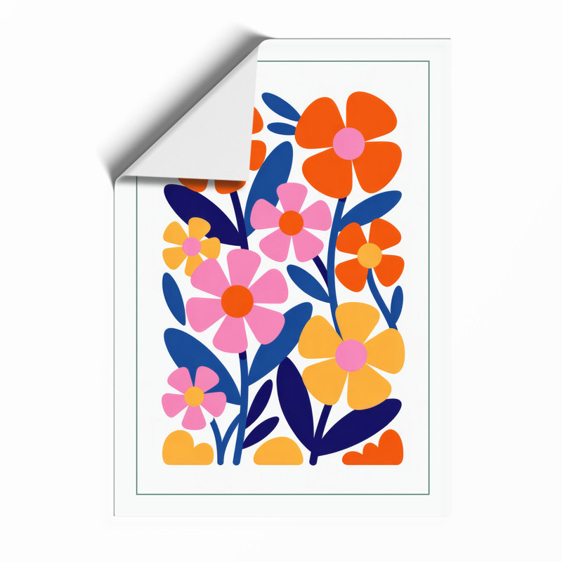 Vibrant Floral Garden Modern - Print, Unframed, A2 - 59.4 x 42.0 cm