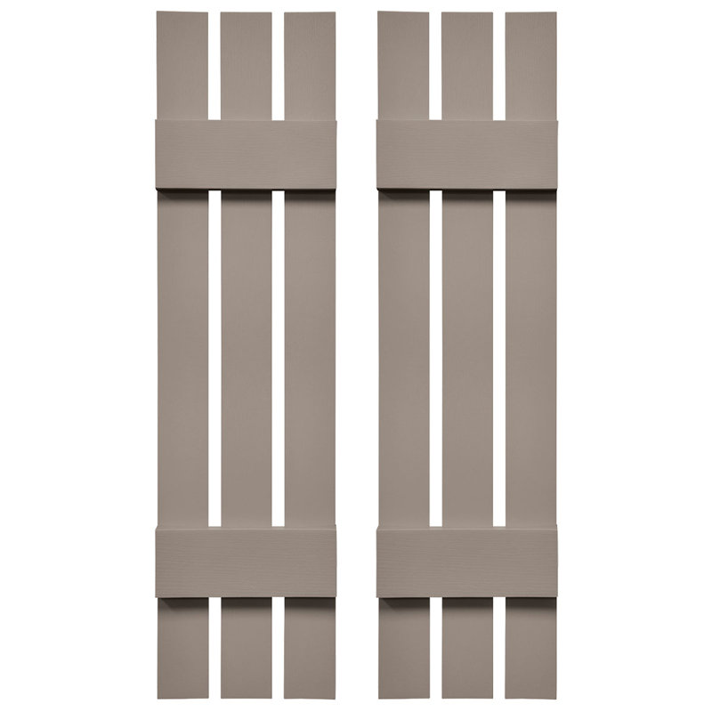 Builders Edge, paire de volets personnalisés à trois planches espacées, planche-n-lattes, 36 po, Argile