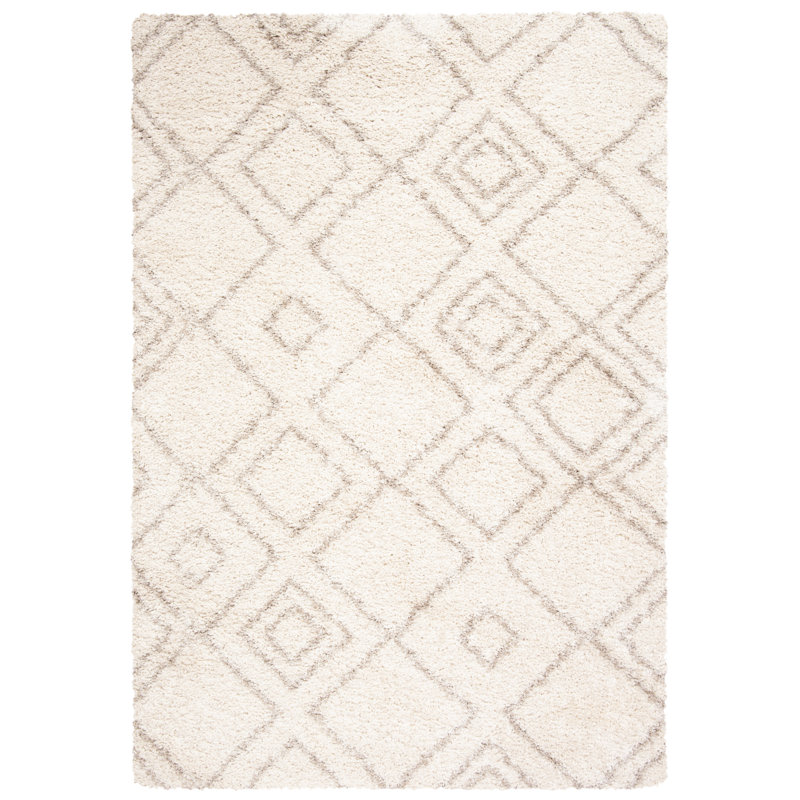 Develin Performance Geometric Rug, Rectangle 5'1" x 7'6", Ivory/Beige