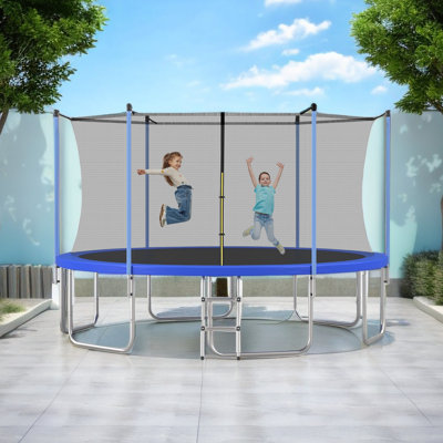 VIRUBI Round Backyard Trampoline with Safety Enclosure