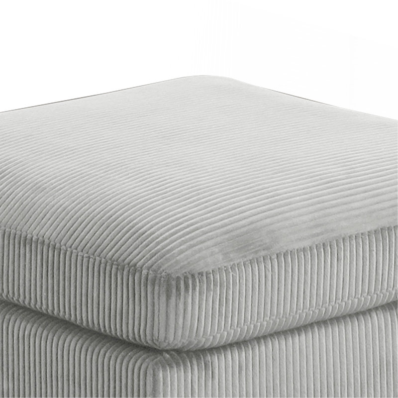 Bentley Modern Style Corduroy Fabric Upholstered OTTOMAN Made With Wood Frame（ONLY OTTOMAN), Gray