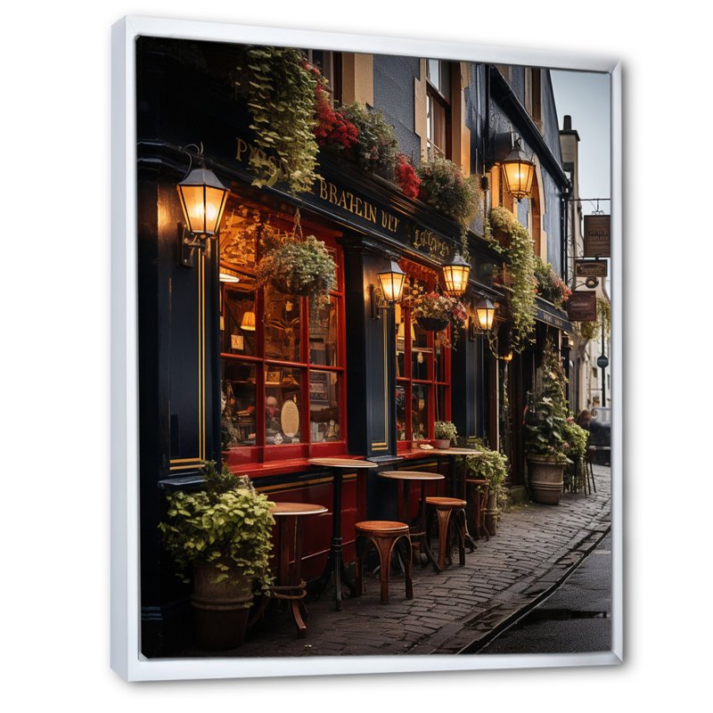 «Ireland Galway City Extremely», art mural Irlande, H 44 po x l 34 po x P 1,5 po, Cadre flottant blanc