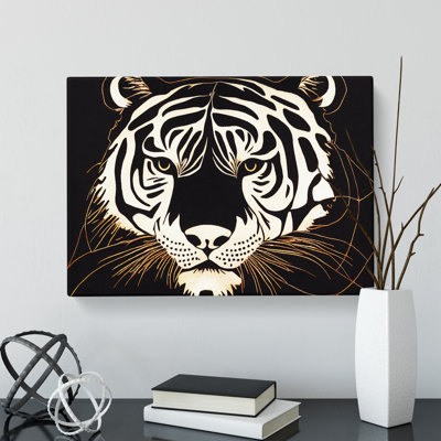 Unique Tiger Art Abstract - Wrapped Canvas