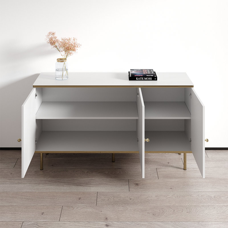 Camelia White and Gold 54" Modern Sideboard
