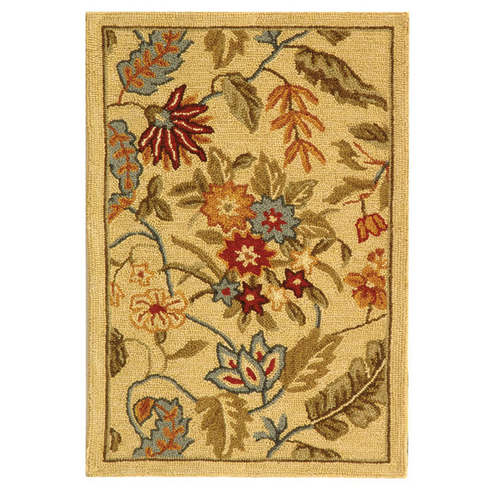 Hollander Hand Hooked Wool Floral Indoor Rug