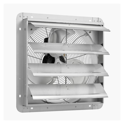 18-Inch Heavy-Duty Shutter Exhaust Fan, Wall-Mounted Attic Ventilation Fan with 2200 CFM Airflow and Automatic Louvers for Garage, Greenhouse & Shed Cooling