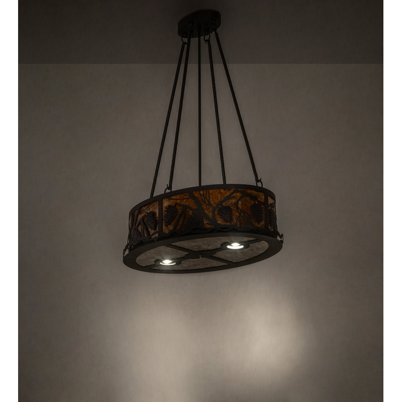 26" Long Pinecone Oblong Inverted Pendant
