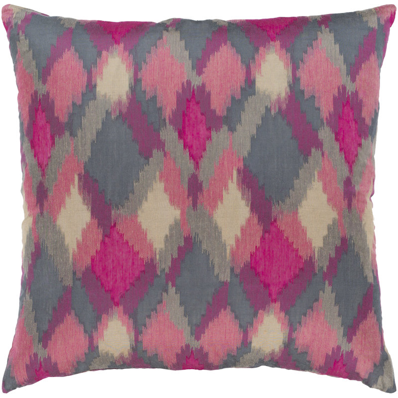  Coussin décoratif jacquard, H 20 po x l 20 po x P 5 po, Rose / Rouge