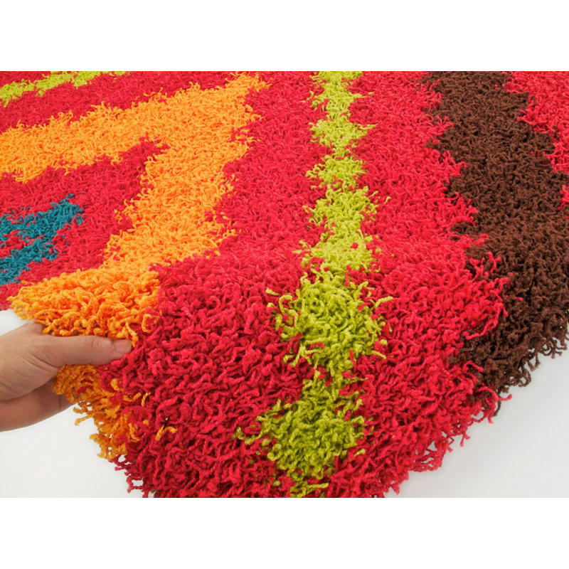 Lookout Power Loom Red/ Orange Rug, 160 x 235cm