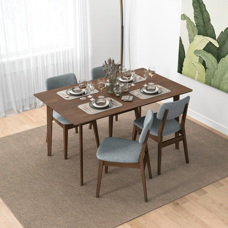 Topps 4 - Person Solid Wood Top Four Leg Dining Set, 29" H x 59" L x 29" W