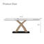 Dashon Modern Rectangular Sintered Stone Dining Table with Gold Stainless Steel Base-666699146