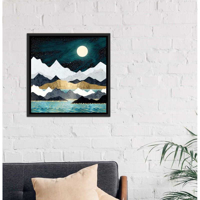 « ocean stars » par spacefrog designs-print, H 26 po x l 26 po x P 1,5 po, Toile avec cadre noir patiné