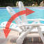Chaise longue de plage extérieure pliable avec roues