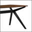 Table de salle à manger robuste en bois d'hévéa avec une finition noyer élégante et noire, parfaite pour les réunions de famille et les dîners.