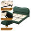 Upholstered Platform Bed Frame With Curved Headboard, Wooden Slats-120755381