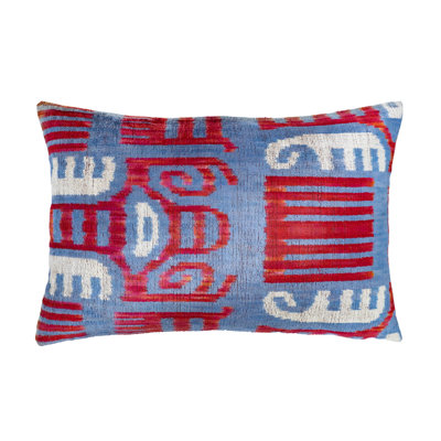 Oreiller en velours de soie Azteca Ikat, 16 "x 24" seulement