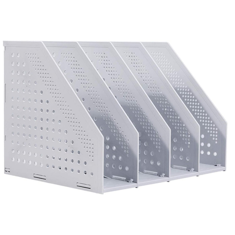 Foldable Magazine Folder/Desk Organizer, White