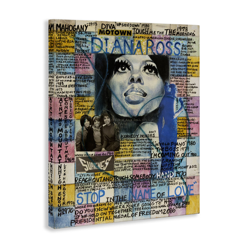 «Diana Ross Collage» par Sabin, H 30 po x l 24 po