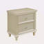 Finition argentée 1Pc Table de chevet avec façades de tiroir texturées Boutons polis Mobilier de chambre à coucher traditionnel moderne