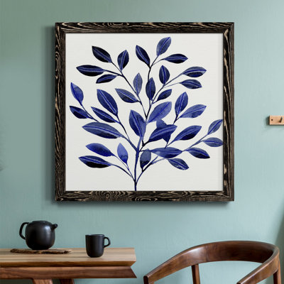 Deep Blue Branch II - Toile encadrée de qualité supérieure - prête à être accrochée