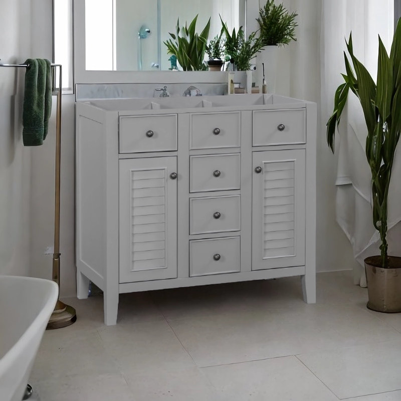 Base de meuble-lavabo simple 36 po seulement, gris